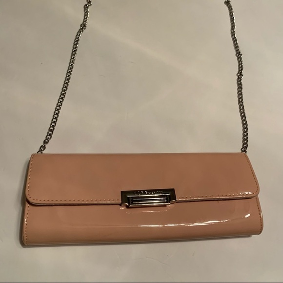 BCBGeneration clutch ballet pink patent leather crossbody with silver latch - Picture 11 of 13